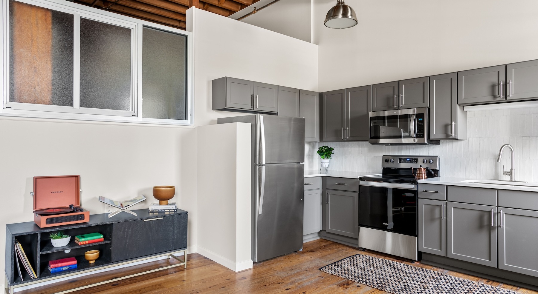 Well-lit kitchen with ample counter space