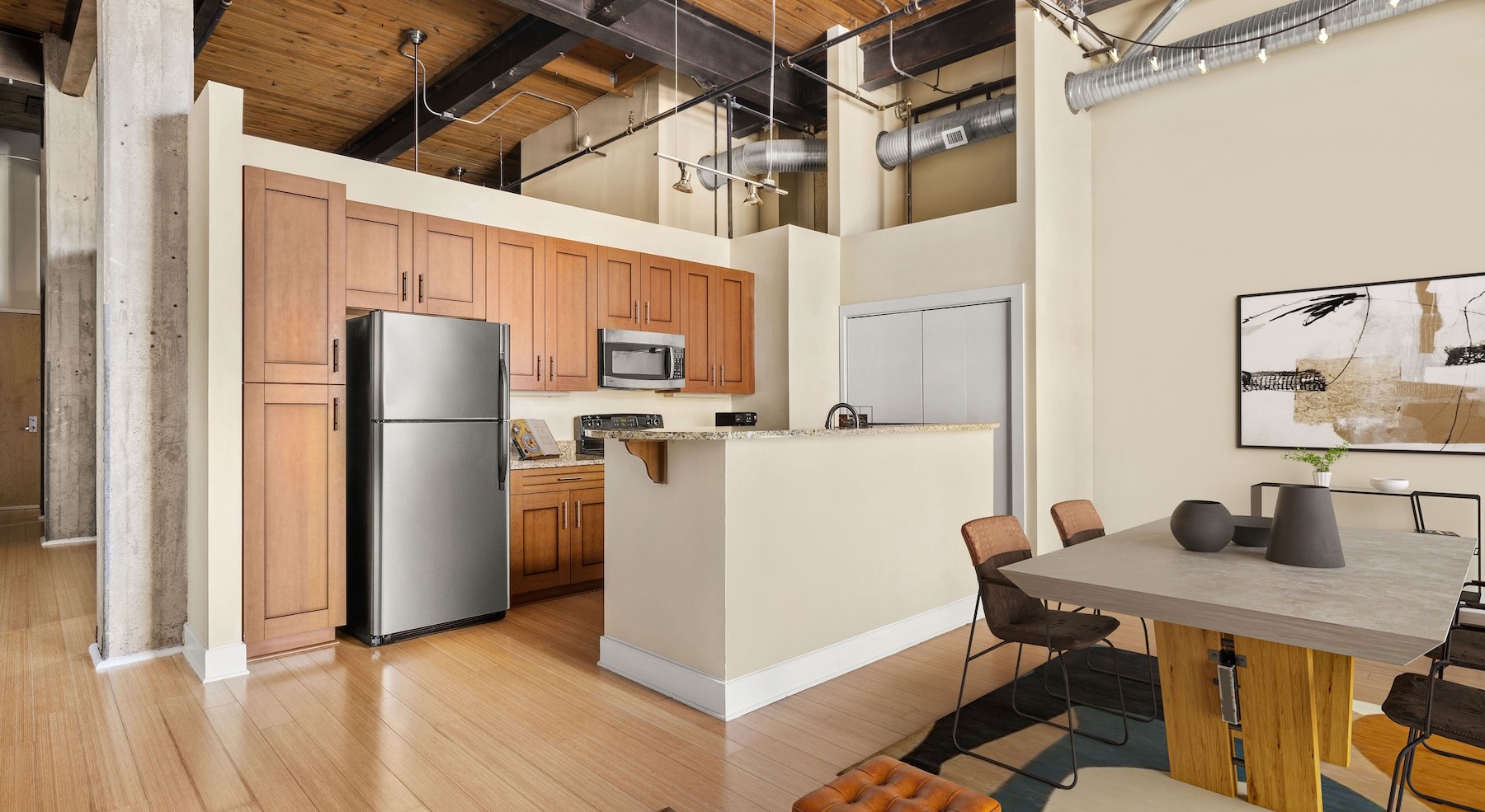 Well-lit kitchen with ample counter space