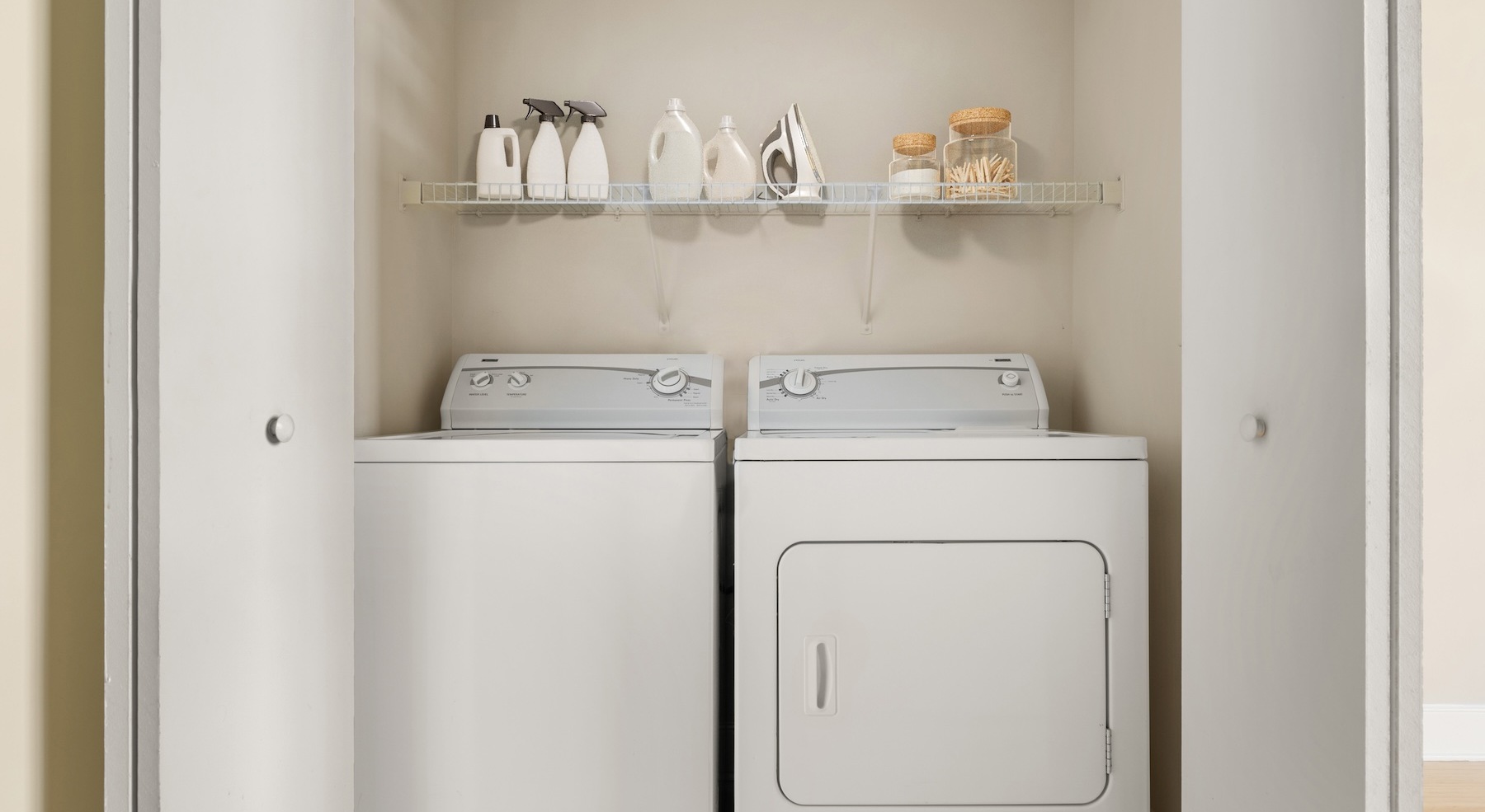 Laundry area with shelving
