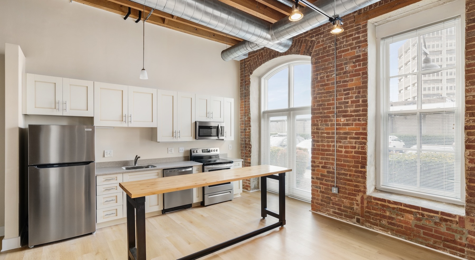 Well-lit kitchen with ample counter space