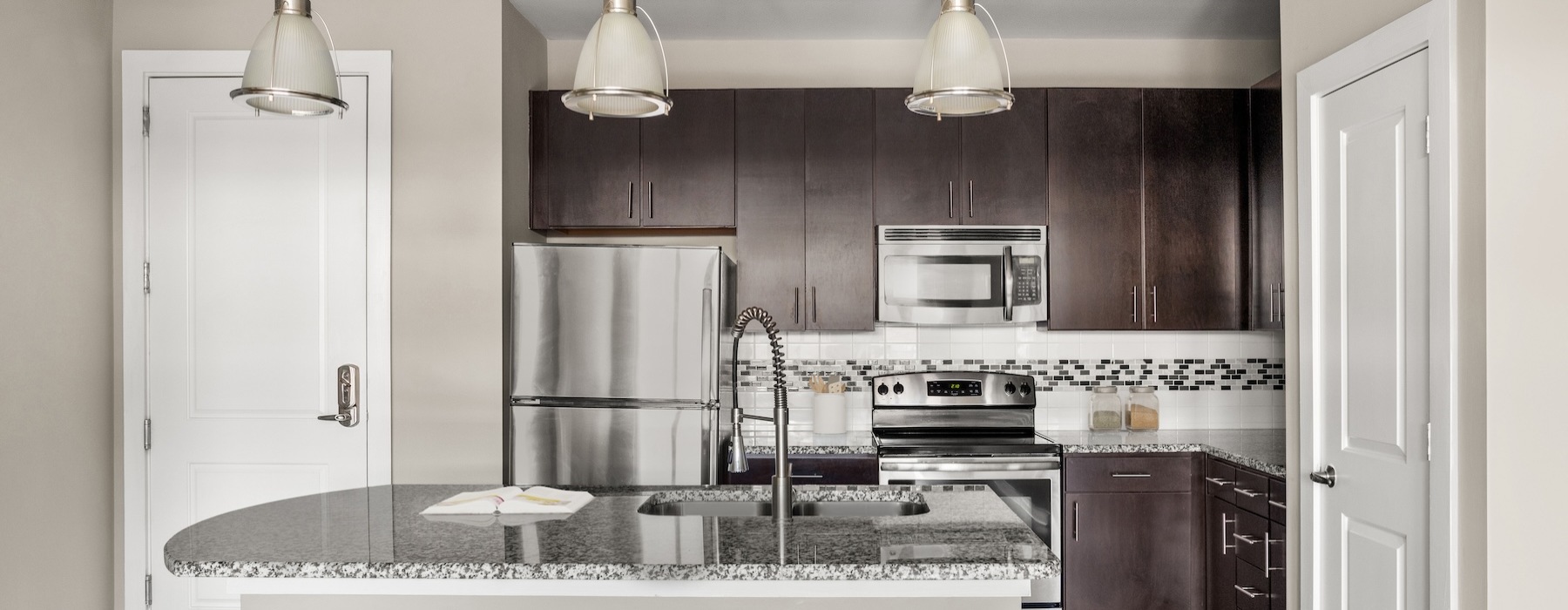 Well-lit kitchen with ample counter space